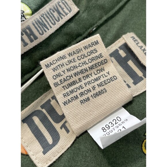 Duluth Trading Moscow Mule Cocktail Print Button Front Shirt Large Tall Green - Picture 6 of 7